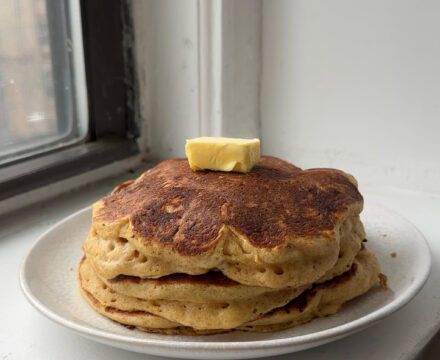Banana Walnut Buttermilk Pancakes